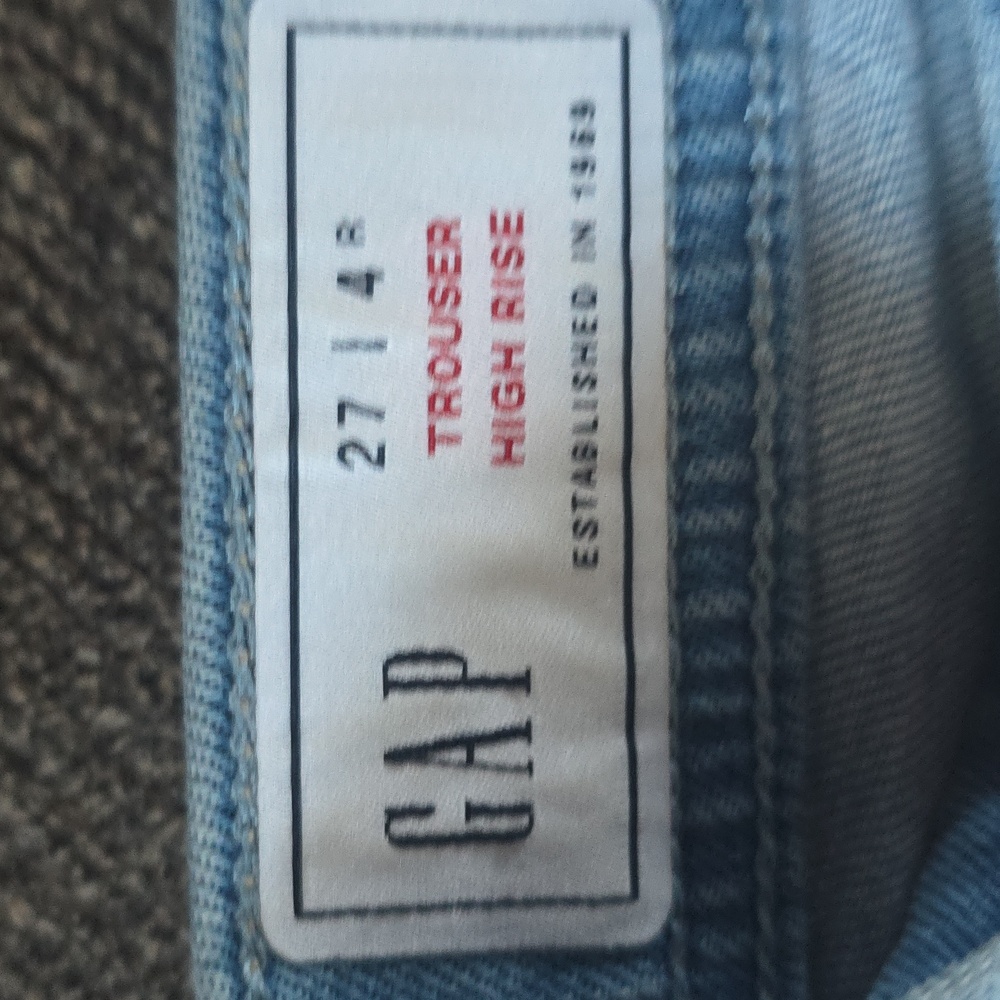 GAP Women's Trouser High Rise Light Blue Jeans - Picture 2 of 4